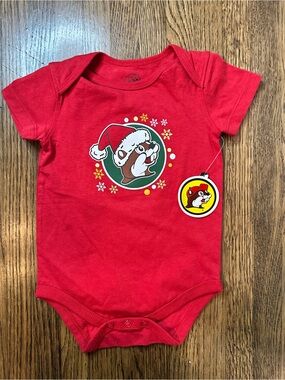 Red Holiday/Christmas Buc-ee’s Graphic One-Piece Bodysuit - 12M